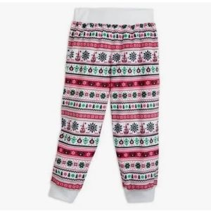 Disney Parks pajama bottoms UNISEX XS-4 red white multi winter holiday 100 poly